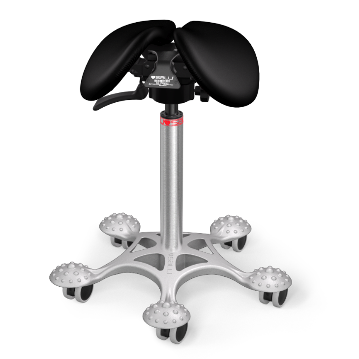 SALLI SwingFit satulatuoli ergonominen vaihtoehto tavallisella työtuolille. SALLI SwingFit satulatuolissa on istuimen korkeussäätö, leveyssäätö ja kehon liikkeitä myötäilevä ja keskivartaloa aktivoiva istuinosa. OIVAPALVELUT.fi