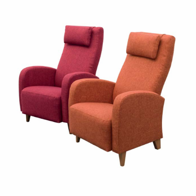 OUTI KORKEASELKÄNOJAINEN LEPOTUOLI EASY CLEAN VERHOILU TAI ANTIBAKTEERINEN KOSTEUSSUOJATTU VERHOILU. OIVAPALVELUT.fi